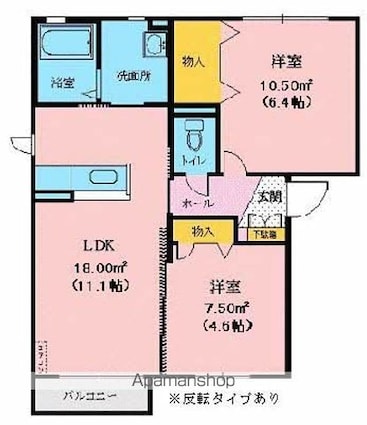 コートテラスＢ[2LDK/53.25m2]の間取図