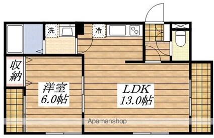 ドミール壱番館[1LDK/41.19m2]の間取図