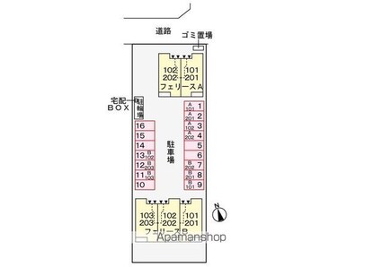 フェリース　Ｂ[2LDK/58.6m2]の配置図
