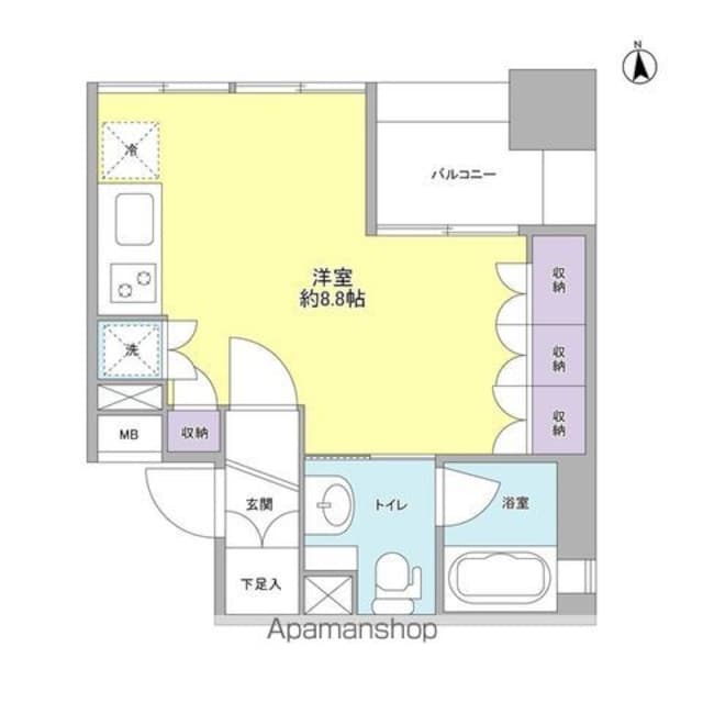 グランカーサ新宿御苑[1R/27.87m2]の間取図