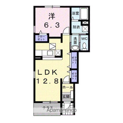和歌山県和歌山市島[1LDK/46.49m2]の間取図