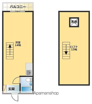 徳島県徳島市八万町大野[1R/24.16m2]の間取図
