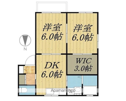 フォーレスフクシマ[2DK/43.54m2]の間取図