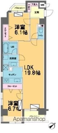 カスタリア入谷[2LDK/72.6m2]の間取図