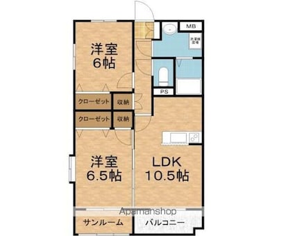 セルフォース[2LDK/58.75m2]の間取図