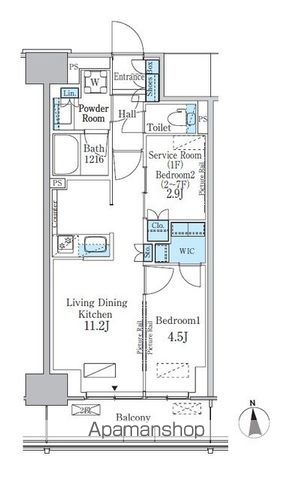 新宿区百人町のマンションの間取り