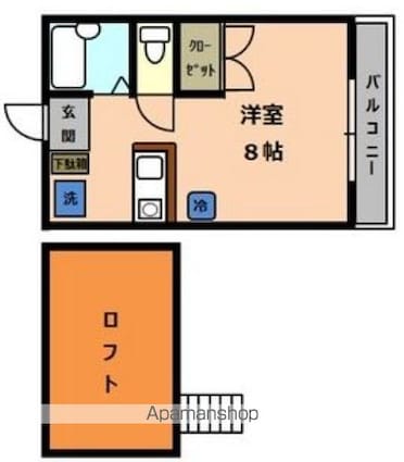 モンソレイユ日吉台[1R/19.44m2]の間取図