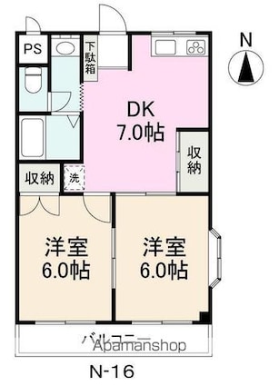 フィラント長尾Ｎ[2DK/45.53m2]の間取図