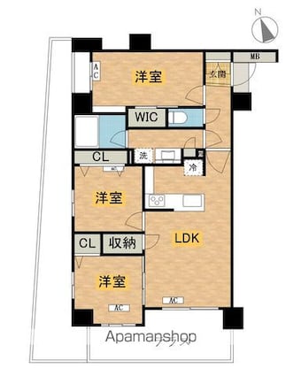 ＶＩＴＡ八王子[3LDK/62.71m2]の間取図