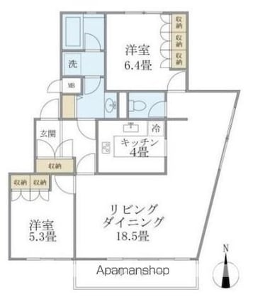 クァドリフォリオ[2LDK/75.43m2]の間取図