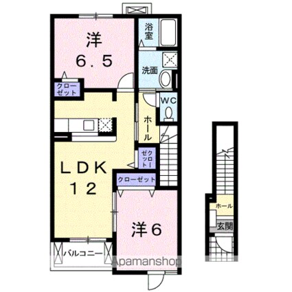 ミッテ・ドルフ西国分Ⅱ[2LDK/58.86m2]の間取図