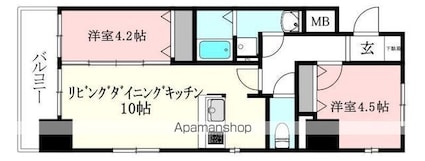 ＧＡＲＩＲＥＯ　１１７　ＴＥＲＲＡＣＥ[2LDK/45.94m2]の間取図