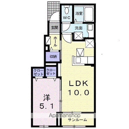 ユメゾン　南[1LDK/40.88m2]の間取図