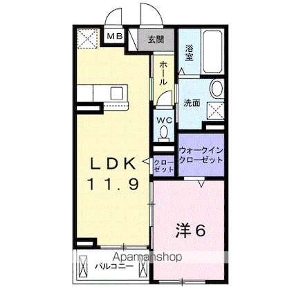 ＳＭＩＬＥ　ＣＡＳＡ[1LDK/45.6m2]の間取図