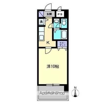 ＣＩＴＹ　ＳＰＩＲＥ東石井[1K/30.41m2]の間取図