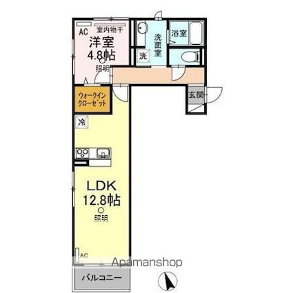 恵比寿Ⅴ[1LDK/45.89m2]の間取図