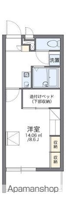 レオパレスアップルハイツ[1K/23.18m2]の間取図