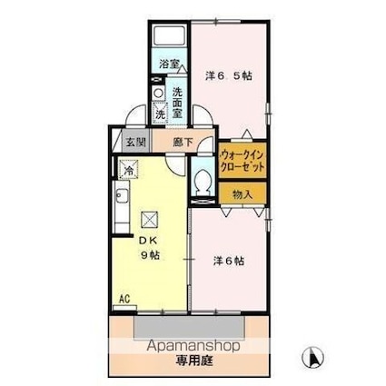 メルベーユ翔[2DK/50.42m2]の間取図