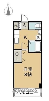 ルミエール出川[1K/28m2]の間取図