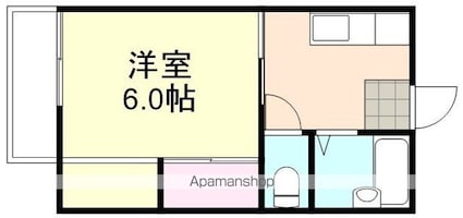 宮原マンション福井[1K/23.8m2]の間取図