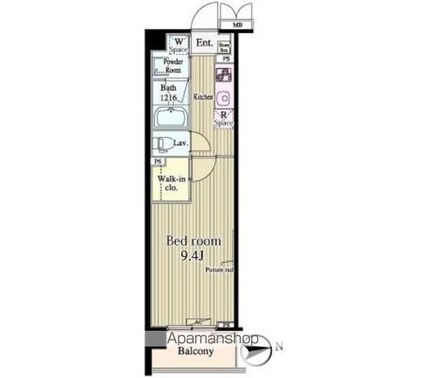バンデューセン上北沢[1K/30m2]の間取図