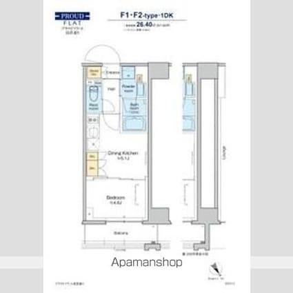 東京都江東区深川２丁目[1DK/26.4m2]の間取図