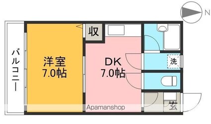 モーメント福井[1DK/33m2]の間取図