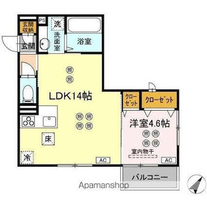 ｃａｍｐａｎｅｌｌａ高須[1LDK/43.65m2]の間取図