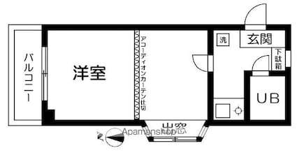 ピソブランコ[1K/23.56m2]の間取図