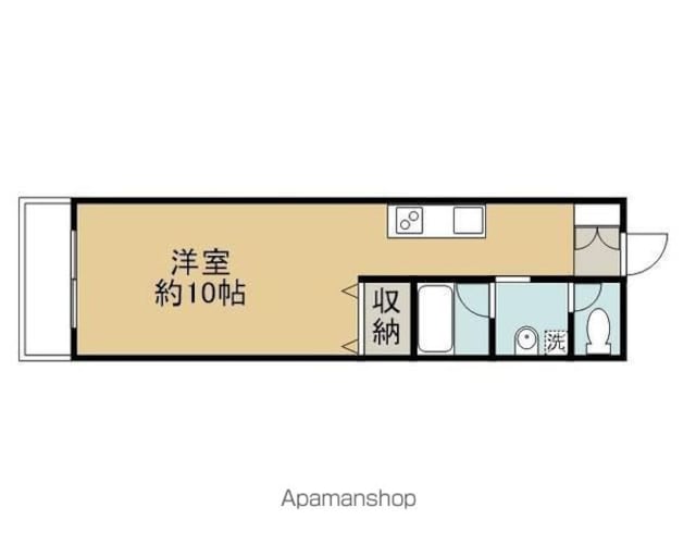 ハイツｉｎ日高[1K/34.5m2]の間取図