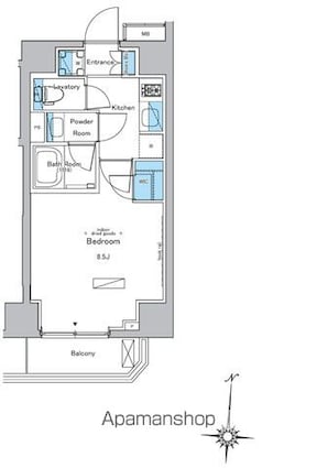 ウィルテラス森下四丁目[1K/27.01m2]の間取図