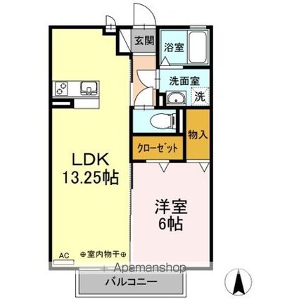 プロシード下条[1LDK/45m2]の間取図