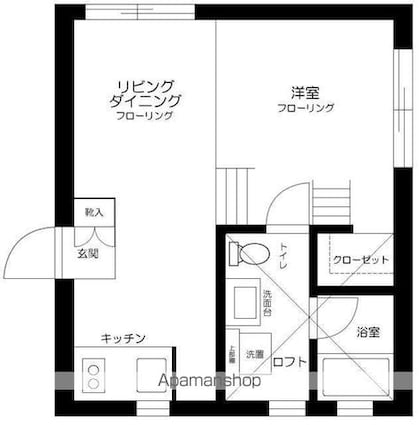 ＶＩＬＬＥＴＴＡ　ＫＯＭＡＧＯＭＥ[1LDK/30.6m2]の間取図