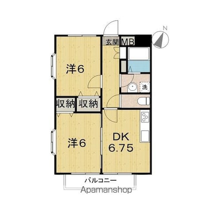 Ｋハウス[2DK/46.66m2]の間取図
