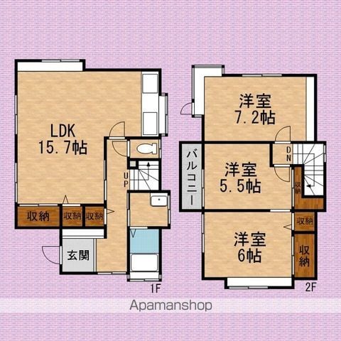 東武鉄道東上線 志木駅 徒歩20分 2階建 築41年の間取り写真