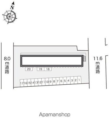 レオパレスみずき[1K/23.18m2]の配置図