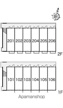 レオパレスメゾン枝松[1K/22.35m2]の配置図