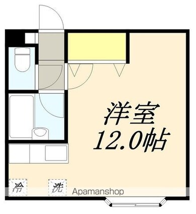 クレステージ宮前[1K/28.35m2]の間取図