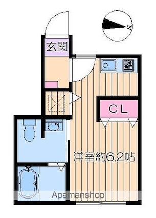 ラメール飯田橋[1R/18.83m2]の間取図