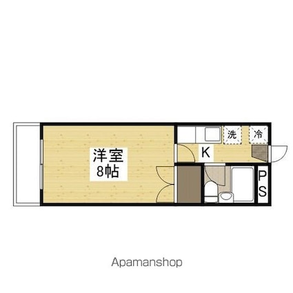 コーポ原[1K/21m2]の間取図