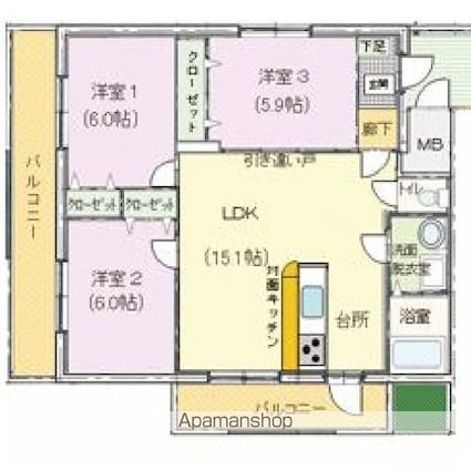 ブライムサンライト[3LDK/71.5m2]の間取図