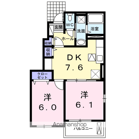 【ドゥ　ソレイユ　Ｂの間取り】