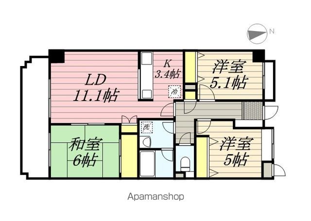 【武蔵野市桜堤のマンションの間取り】