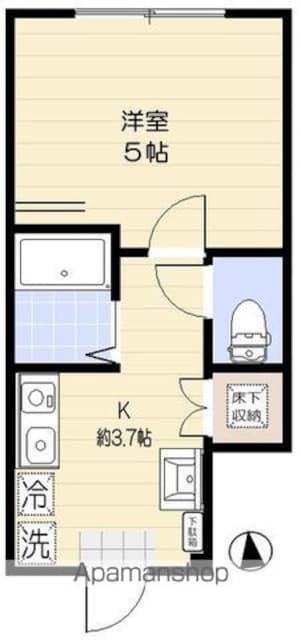 アオアクア浜田山[1K/19.04m2]の間取図