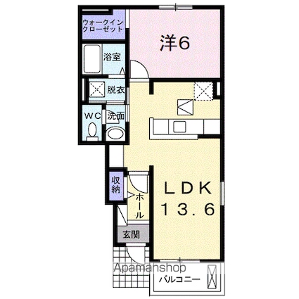 シュティル　Ｂ[1LDK/46.06m2]の間取図