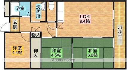 メルベーユ２４６[3LDK/55.32m2]の間取図