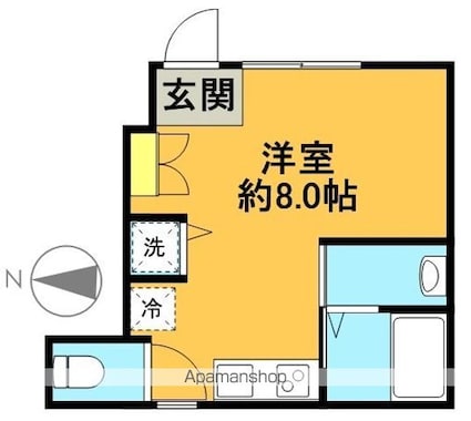 東京都世田谷区梅丘３丁目[1R/19.84m2]の間取図
