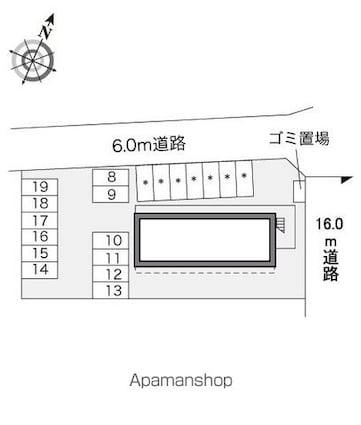レオパレスルミエール野上[1K/20.28m2]の配置図