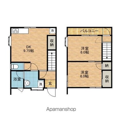 アメニティ５[2DK/49.6m2]の間取図