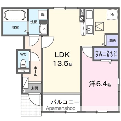 バイオレット[1LDK/47.41m2]の間取図